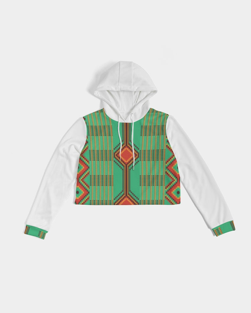 Kente variant 1 Women's Cropped Hoodie