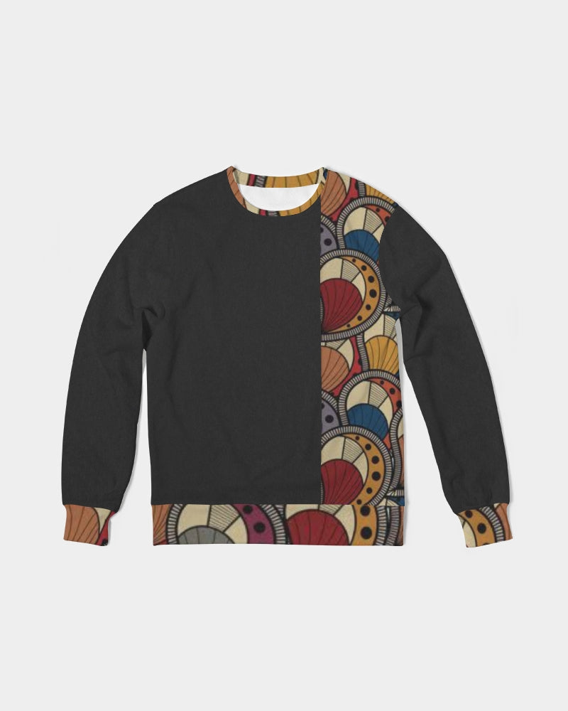Black classic Kente Men's Classic French Terry Crewneck Pullover