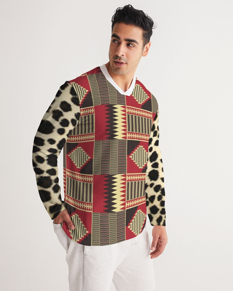 BRW Kente Men's Long Sleeve Sports Jersey