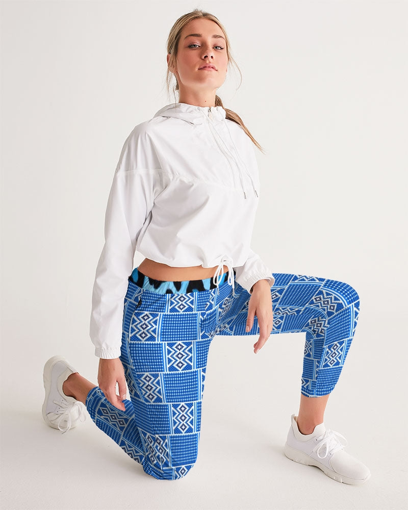 Blue leopard kente Women's Track Pants