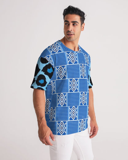 Blue leopard kente Men's Premium Heavyweight Tee