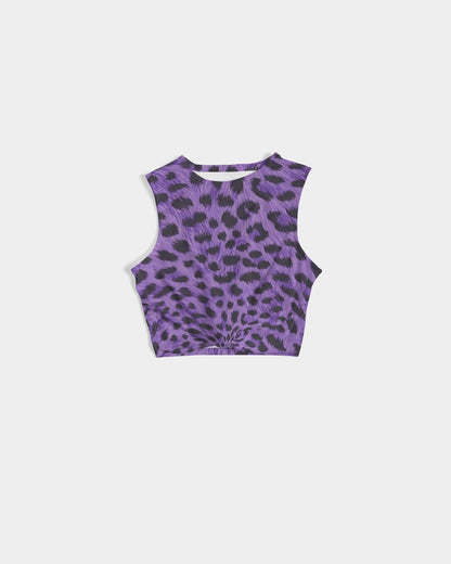 Purple Leopard Women's Twist-Front Tank