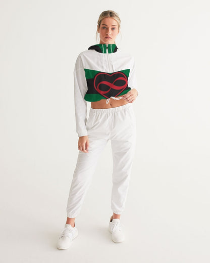 Black polyamorous flag Women's Cropped Windbreaker
