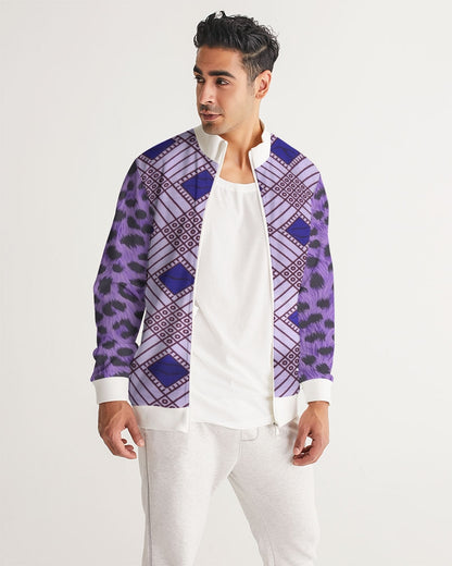 Purple Leopard Men's Track Jacket