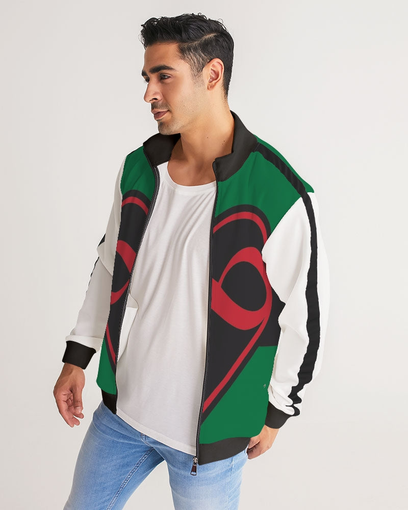Black polyamorous flag Men's Stripe-Sleeve Track Jacket
