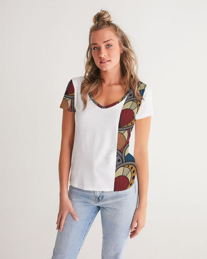 Classic Kente Women's V-Neck Tee