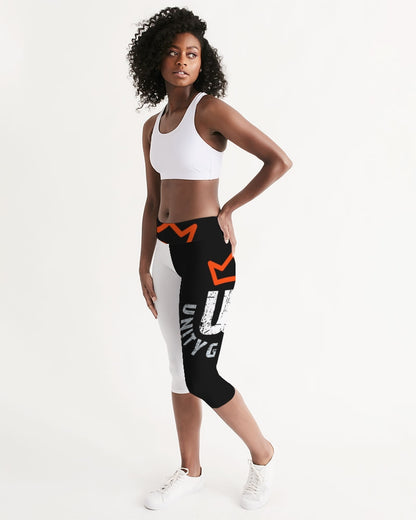 red UNITYGOD Logo Women's Mid-Rise Capri