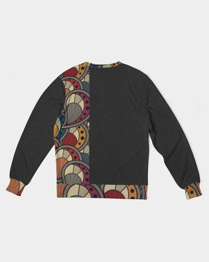 Black classic Kente Men's Classic French Terry Crewneck Pullover