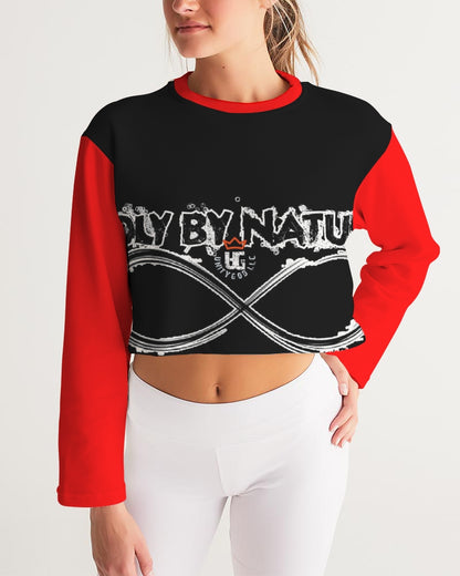 Poly By Nature Women's All-Over Print Cropped Sweatshirt