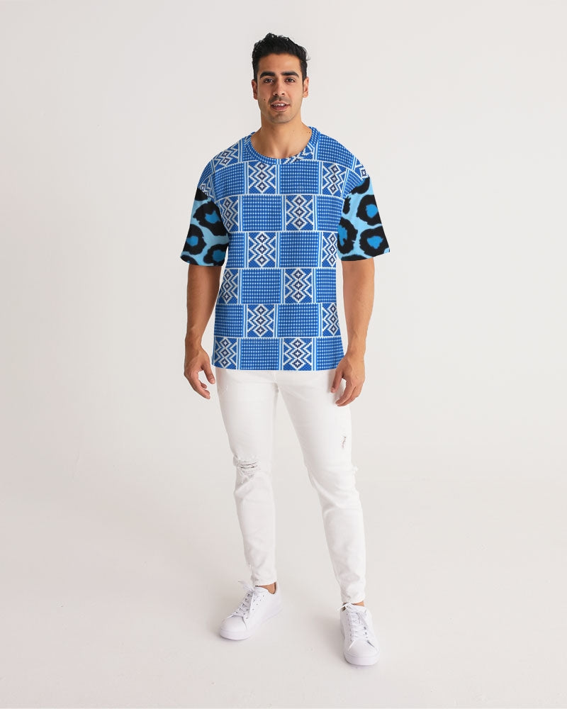 Blue leopard kente Men's Premium Heavyweight Tee