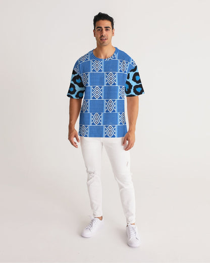 Blue leopard kente Men's Premium Heavyweight Tee
