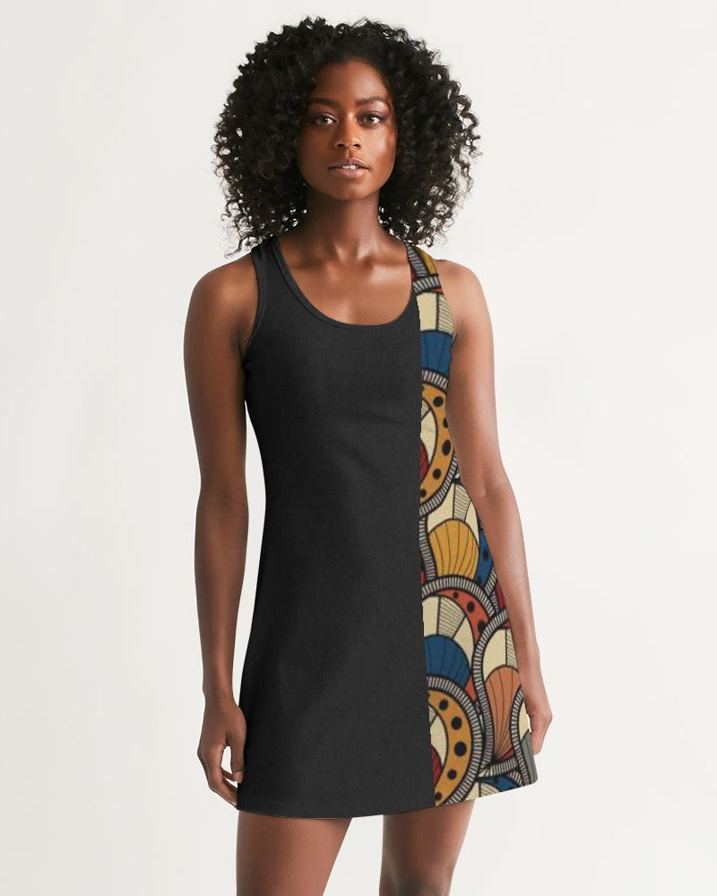 Black classic Kente Women's Racerback Dress