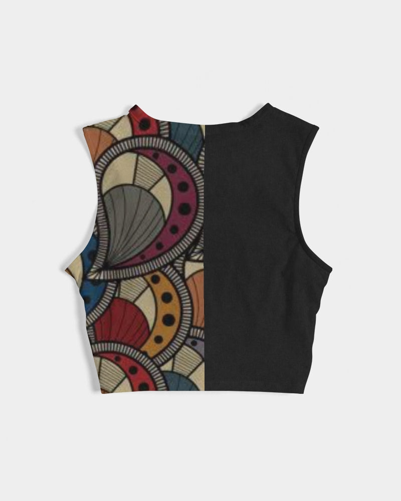 Black classic Kente Women's Twist-Front Tank