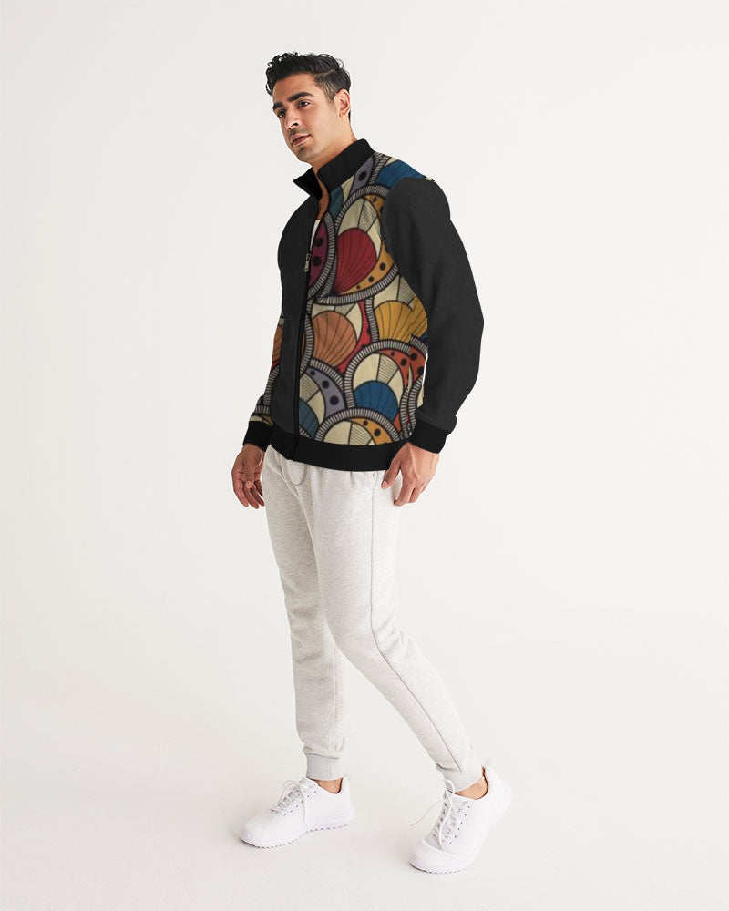 Black classic Kente Men's Track Jacket