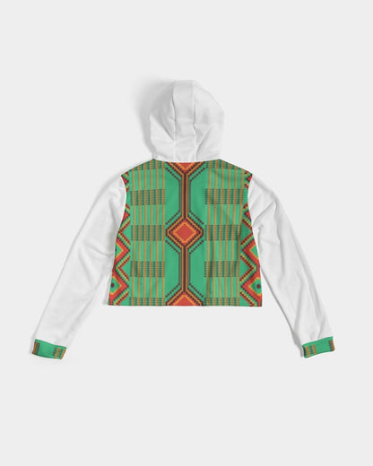 Kente variant 1 Women's Cropped Hoodie