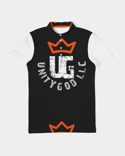 red UNITYGOD Logo Men's Slim Fit Short Sleeve Polo