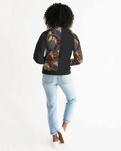 Black classic Kente Women's Bomber Jacket