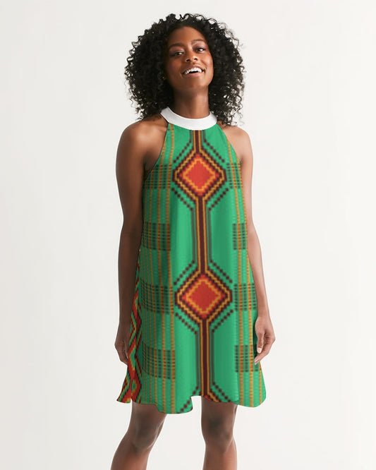 Kente variant 1 Women's Halter Dress