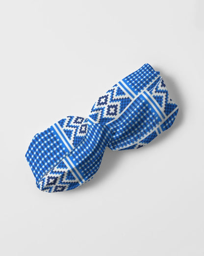 Blue leopard kente Twist Knot Headband Set