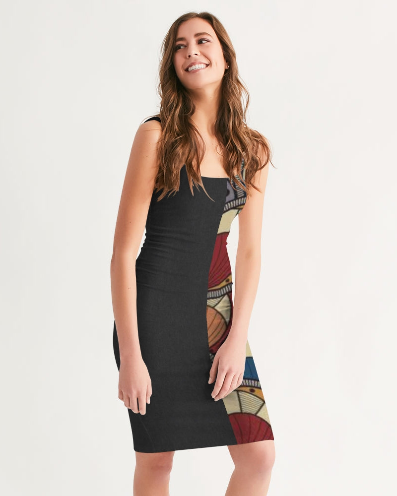 Black classic Kente Women's Midi Bodycon Dress