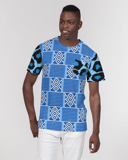 Blue leopard kente Men's Everyday Pocket Tee
