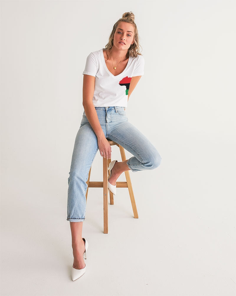 Pan African continental symbol Women's V-Neck Tee