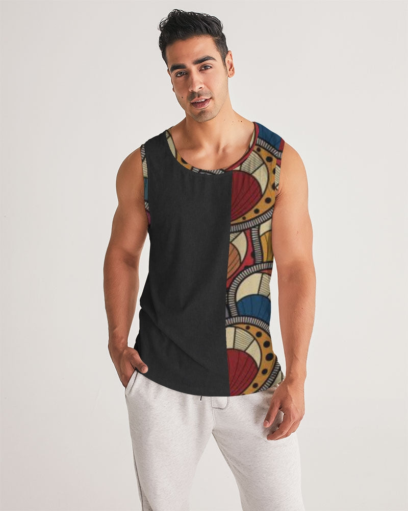 Black classic Kente Men's Sports Tank