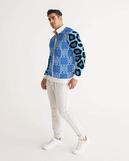 Blue leopard kente Men's Track Jacket