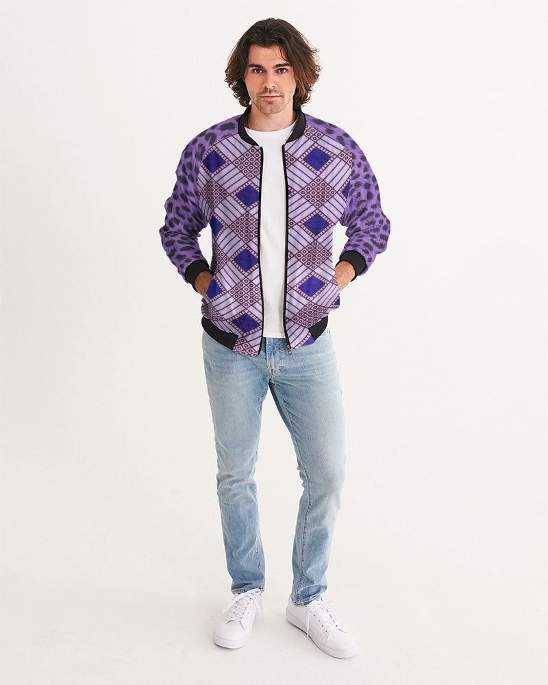 Purple Leopard Men's Bomber Jacket