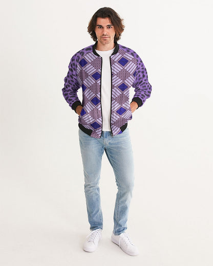 Purple Leopard Men's Bomber Jacket
