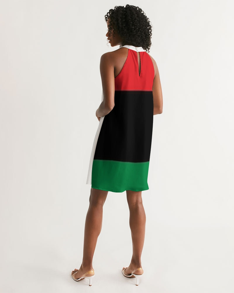 Pan African continental symbol Women's Halter Dress
