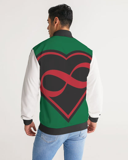 Black polyamorous flag Men's Stripe-Sleeve Track Jacket