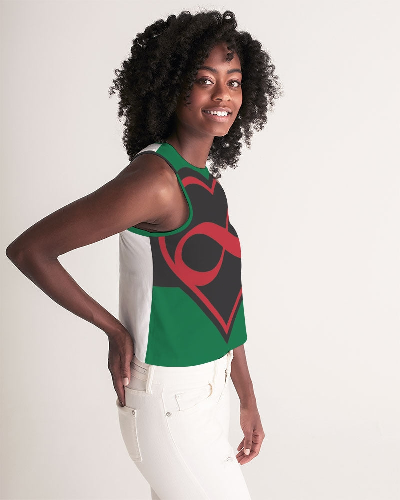 Black polyamorous flag Women's Cropped Tank