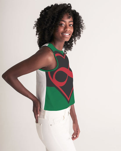 Black polyamorous flag Women's Cropped Tank