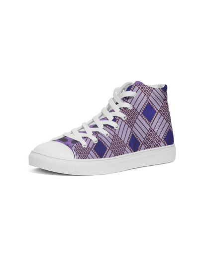 Purple Leopard Women's Hightop Canvas Shoe