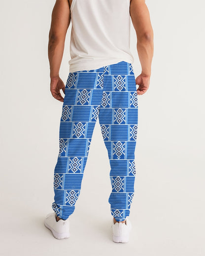 Blue leopard kente Men's Track Pants