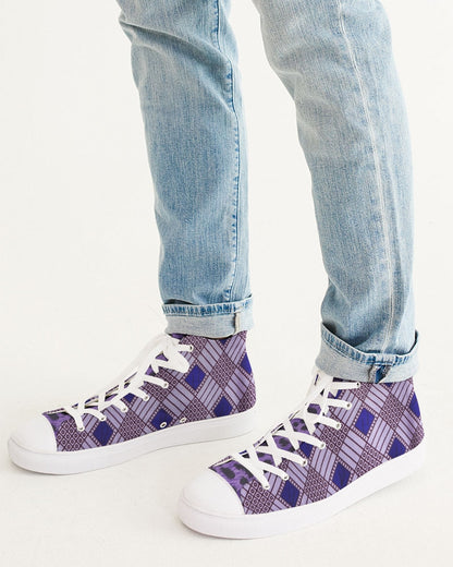 Purple Leopard Men's Hightop Canvas Shoe