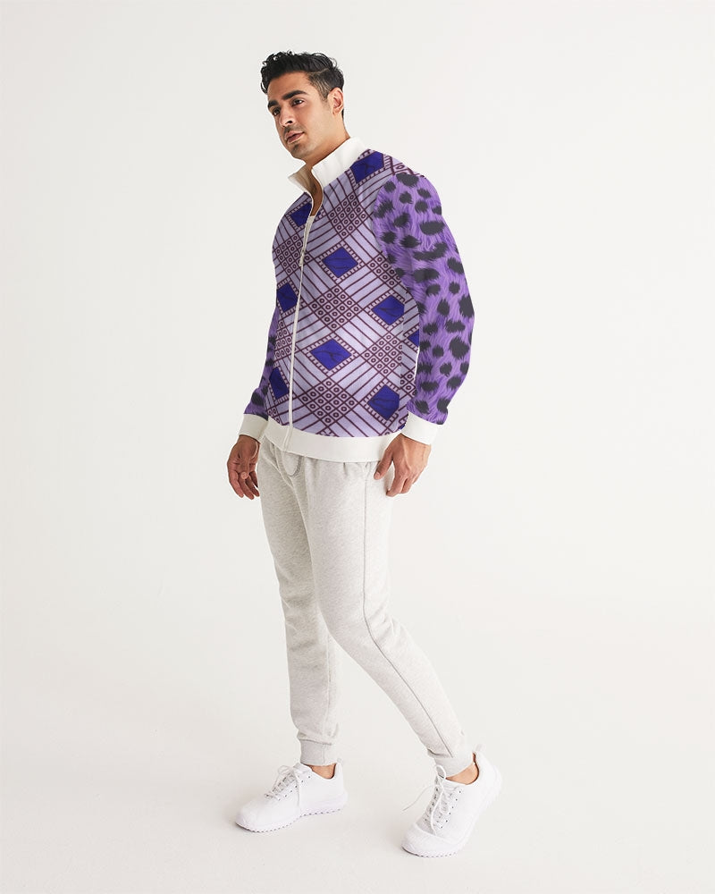 Purple Leopard Men's Track Jacket
