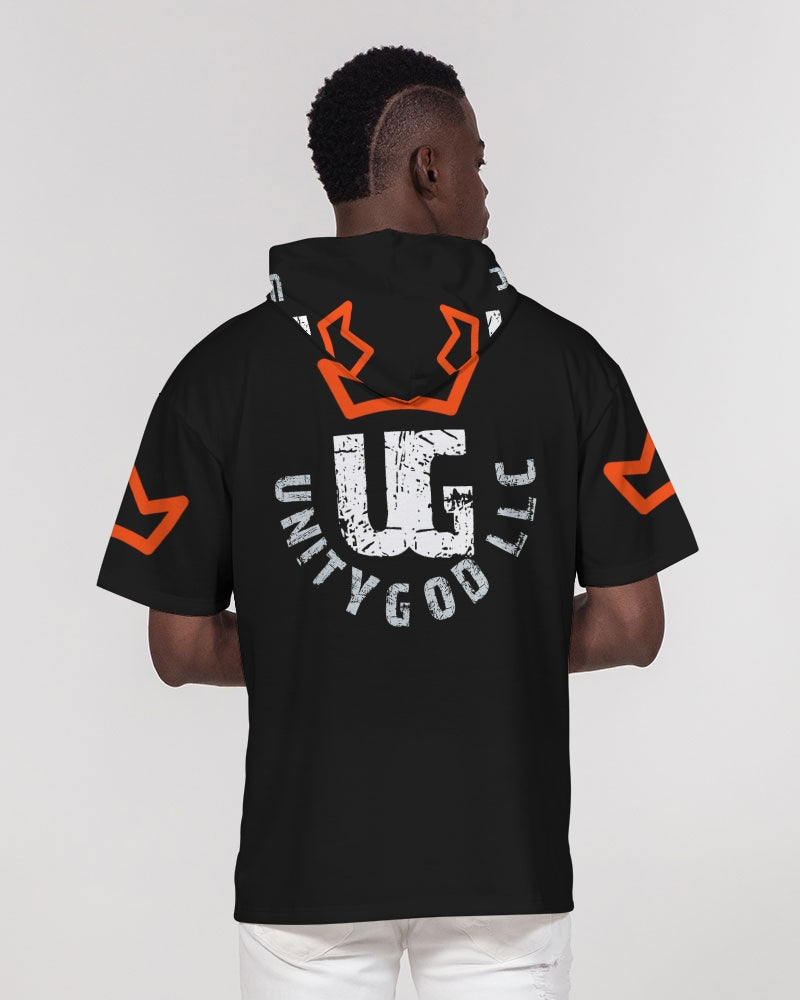 red UNITYGOD Logo Men's Premium Heavyweight Short Sleeve Hoodie