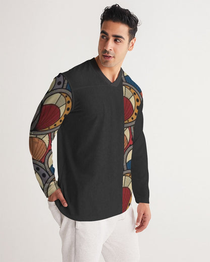 Black classic Kente Men's Long Sleeve Sports Jersey