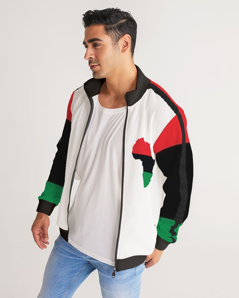 Pan African continental symbol Men's Stripe-Sleeve Track Jacket