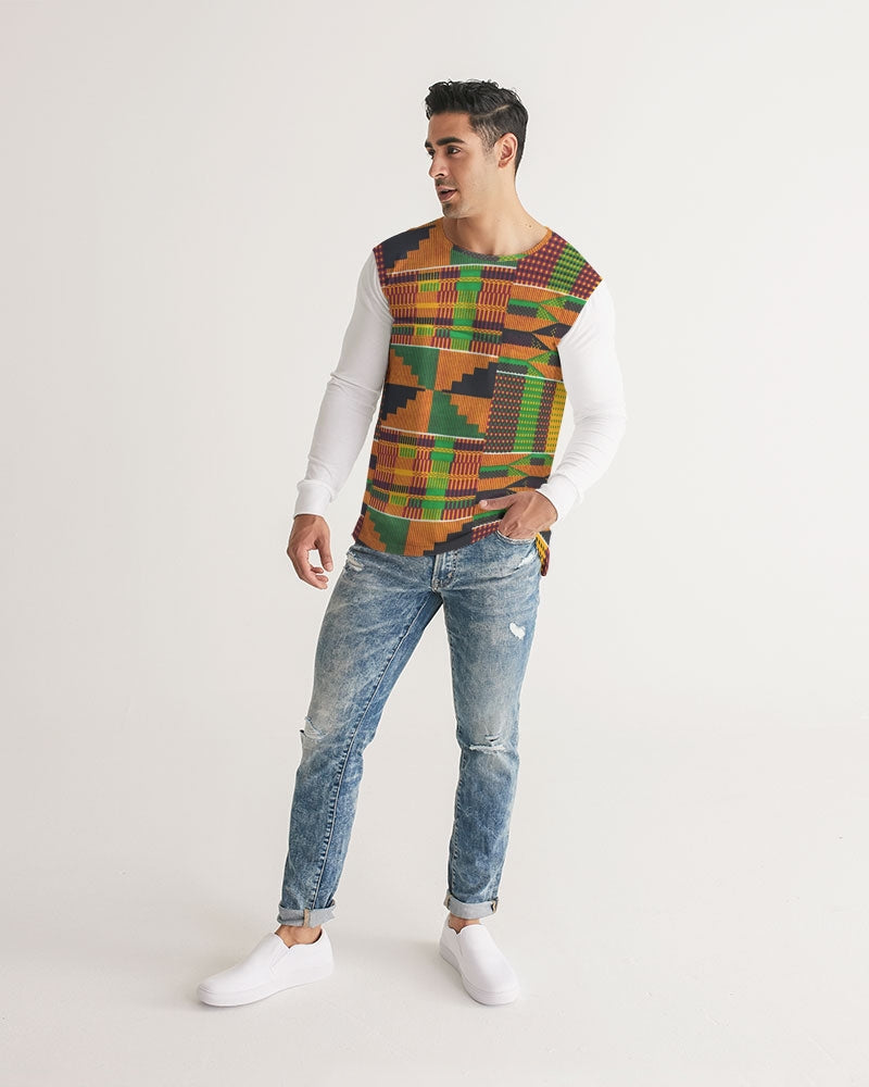 Kente Camiseta de manga larga para hombre 