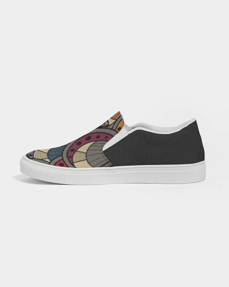 Black classic Kente Women's Slip-On Canvas Shoe