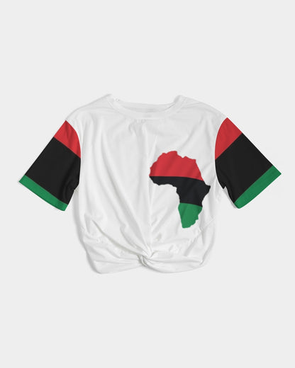 Pan African continental symbol Women's Twist-Front Cropped Tee