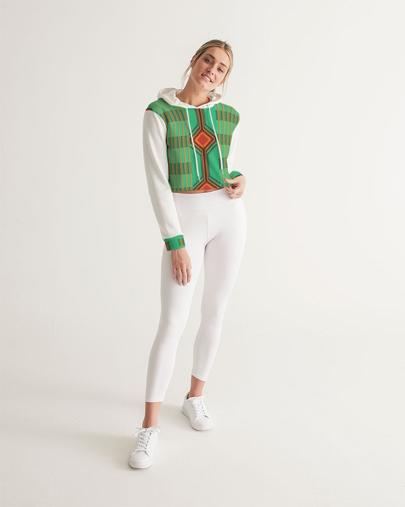 Kente variant 1 Women's Cropped Hoodie