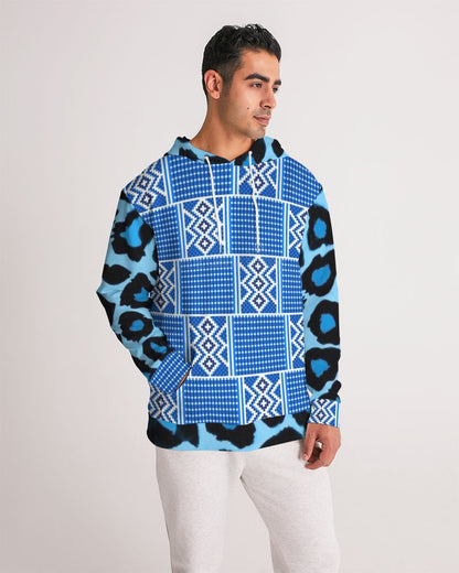 Blue leopard kente Men's Hoodie