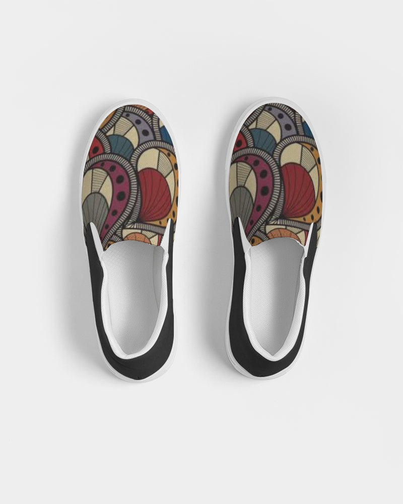 Black classic Kente Women's Slip-On Canvas Shoe