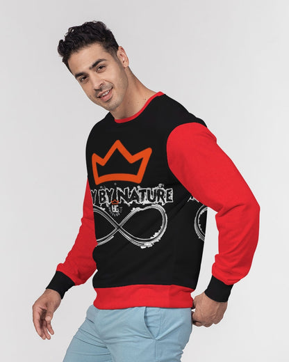 Poly By Nature Men's All-Over Print Classic French Terry Crewneck Pullover