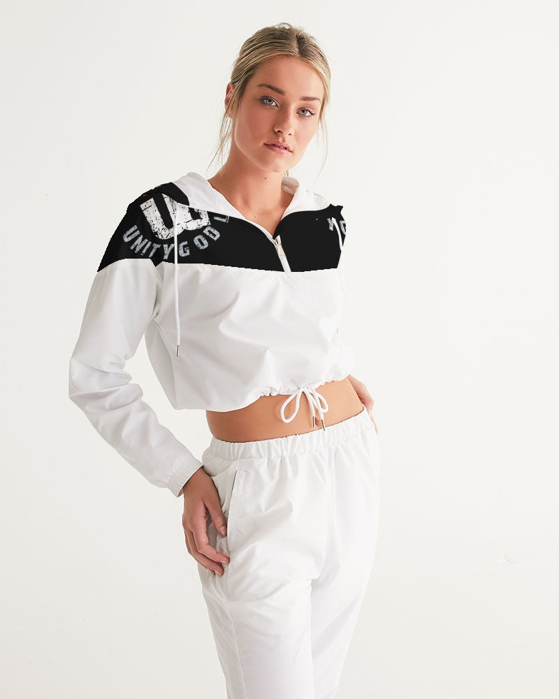 red UNITYGOD Logo Women's Cropped Windbreaker