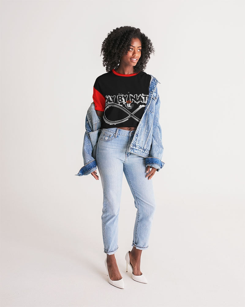 Poly By Nature Women's All-Over Print Lounge Cropped Tee